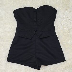 Forever 21 Black Strapless Romper